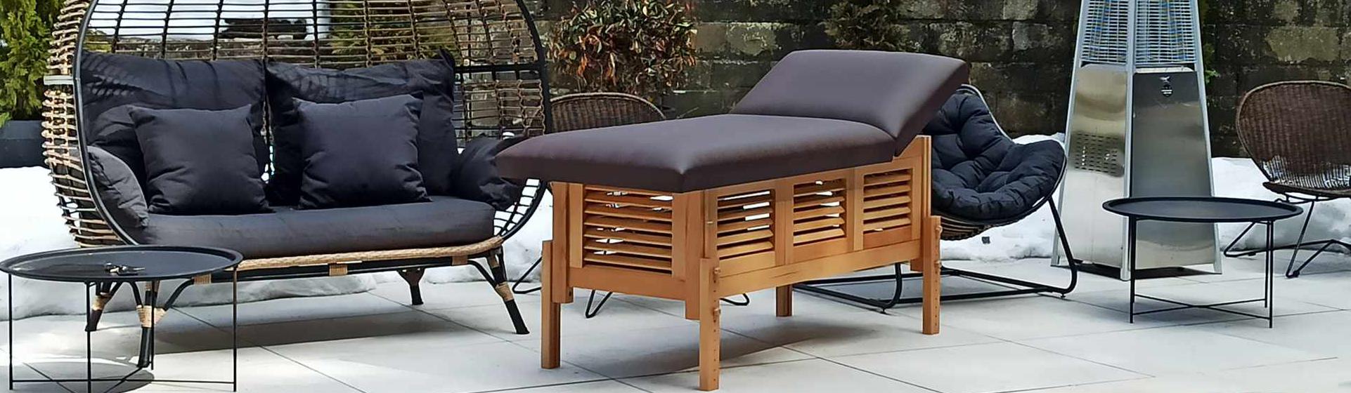 Masă de masaj staționară, model Laguna, de la BIOS, pernă două secțiuni, tapițerie wenge, finisaj lemn natur.